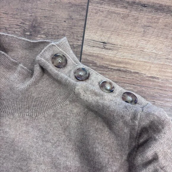 La Maille Sezane Paris Pull Jacob Camel Sweater Womens Small 100% Merino Wool - Picture 5 of 9